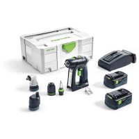 FESTOOL C 18 Li 5.2 Set gręžtuvas - suktuvas 2x5.2 Ah